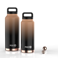 Bouteille d'eau sous vide réutilisable de 1 litre à large ouverture en acier inoxydable 18/8 Thermos Flask