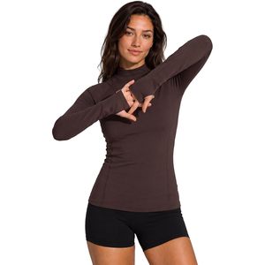 Custom Womens Athletic <b>Top</b> Mock Neck Long Sleeve Quick Dry Yoga Workout Shirt <b>Thumb</b> <b>Holes</b> Solid Heat-Transfer Printed Moisture - Product Image 4