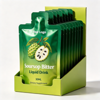 Sachets de boisson énergisante et bien-être OEM à haute absorption, personnalisés, 30 ml, à base de Graviola (Soursop), supplément liquide en sachet