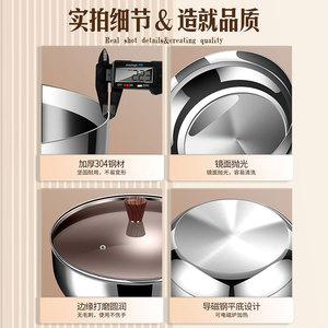Bol à pétrir en acier inoxydable 304 avec couvercle, bol de cuisson et de pâtisserie, bassin de levage de pâte domestique, couleur argent - Product Image 5