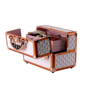 Cosmetic Cases Make up Train Cases Travel Makeup Bag 2023 New Mini Professional Aluminum Nail Polish Organizer Case Fashion Boya