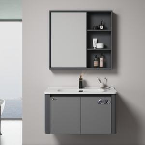 WJL وحدة حمام عصرية متكاملة مع حوض سيراميك ومرآة - Product Image 1