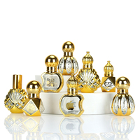 Flacons de luxe de 6 ml pour huiles essentielles, avec revêtement UV, roll-on, scellables et rechargeables, pour parfums arabes, avec accessoires dorés de Dubaï