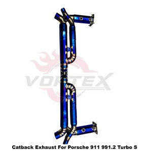 Sistema de Escape Catback Recto Vortex Blue Titanium para Porsche 911 991.2 Turbo S 3.8T Flat-6 2016-2019, Kits de Ajuste Directo - Product Image 4