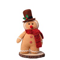 Ensemble de 2 poupées en peluche en forme d'homme en pain d'épices, couple Monsieur et Madame Pain d'épices, décorations en peluche pour la table de Noël, décoration de la maison