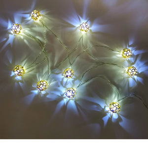 Indoor Outdoor Warm White String <strong>Lights</strong> Modern Iron Hollow <strong>Small</strong> Ball 3M/6M Rechargeable IP44 <strong>Battery</strong> <strong>Powered</strong> Holiday Garden - Product Image 4