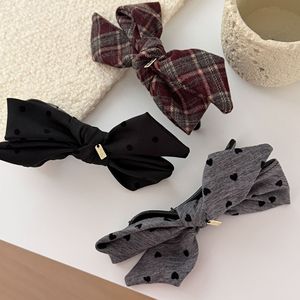 <span class=keywords><strong>Pince</strong></span> à cheveux en laine à pois gris, nœud gris pour un <span class=keywords><strong>chignon</strong></span> <span class=keywords><strong>facile</strong></span>, accessoires capillaires polyvalents pour femmes - Product Image 3