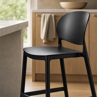 Chaises de comptoir de cuisine modernes à pieds hauts en plastique PP, empilables, couleurs personnalisées, chaises de bar