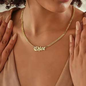 理想礼品长距离关系匹配定制名称项链保持连接，无论不锈钢之间有几英里 - Product Image 1