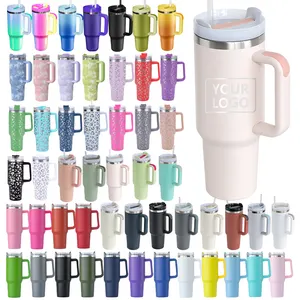 Gobelet de voyage OEM en acier de 40 oz à double paroi isolée tasse de 40 oz avec poignée