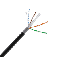 Cat6 Kabel Jaringan Utp 23Awg, Kabel Tembaga Padat CCA Luar Ruangan 305M 500M dengan Gulungan Kabel Uji Drum Kabel Lan Internet Rj45