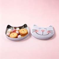 Boîte en métal en forme de chat irrégulière, boîte en métal personnalisée de forme spéciale pour l'emballage de bonbons, de biscuits et de cadeaux