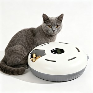 New Upgrade Pet Feeder Long Standby Battery Adjustable Feeding Portion For Kitten Puppy - Product Image 1