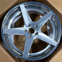Jantes forgées 3 pièces 5x114.3 de 22 à 28 pouces, finition argent brossé avec lèvre polie pour voitures de course Drag Racing Ford Nissan Lexus LC IS Nissan