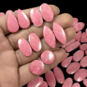 Natural Pink Thulite Pair Gemstone Cabochon Wholesale Making Jewelry Mix Shape Handmade Polish High Quality Prize - Product Image 1