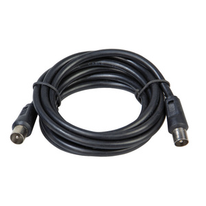 Cavo di prolunga video per TV, da maschio a maschio, 2 metri / 0 / 9,5 mm. Con adattatore maschio-femmina, nero - Product Image 1