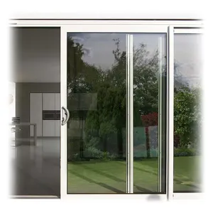 أبواب منزلقة ثلاثية اللوحات من UPVC داخلية شفافة، أبواب زجاجية منزلقة من الموردين