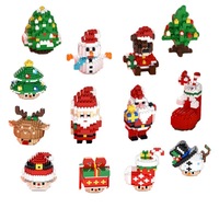 9049-9098 Père Noël Bonhomme de neige Sapin de Noël Élan en plastique ABS 100+ pièces Blocs de construction éducatifs DIY Briques Jouets Cadeaux pour