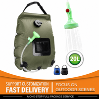 Sac de douche solaire pliable d'extérieur en gros, sac à eau étanche avec pomme de douche pour le camping, la randonnée et les accessoires de bain en plein air