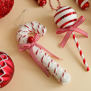 Ornement de Noël en forme de sucette, décoration d'arbre de Noël, pendentif de scène de vacances, accessoire de sucette, modèle de guimauve - Product Image 4