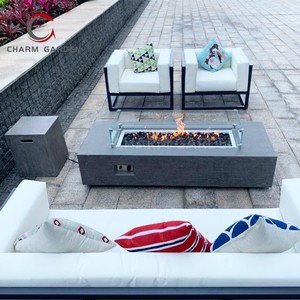 Big Size Stainless Steel <strong>Outdoor</strong> Linear <strong>Fire</strong> Pit Burner Original Concrete Gray Rectangle <strong>Fire</strong> <strong>Table</strong> - Product Image 4