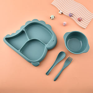 Assiettes à dîner en <span class=keywords><strong>plastique</strong></span> pour enfants, motif <span class=keywords><strong>dinosaure</strong></span> de dessin animé, avec bol, fourchette et cuillère, vente en gros - Product Image 6