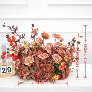 Superbe <span class=keywords><strong>bouquet</strong></span> <span class=keywords><strong>de</strong></span> fleurs artificielles en soie couleur terre cuite, aspect réaliste, pour la Saint-Valentin et la décoration <span class=keywords><strong>de</strong></span> mariage - Product Image 2