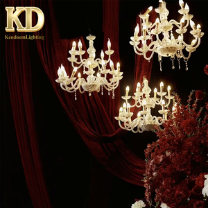 Có thể điều chỉnh chiều cao 6/8/12 Heads <span class=keywords><strong>Led</strong></span> pha lê nến Đèn chùm trần ánh sáng mặt dây chuyền đèn cho khách sạn sự kiện đám cưới phòng tiệc - Product Image 1