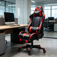 Chaise de jeu pivotante convertible en cuir PU, nouveau design, avec repose-pieds, fabriquée directement par le fabricant
