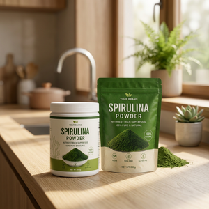 Poudre de spiruline pure naturelle, microalgues bleues vertes, superaliment, nutrition végétale, poudre d'algues végétalienne, superaliment vert naturel - Product Image 1