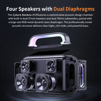 CYB-X13 0MIC 200W 2.2 Channel RGB Speaker Portabel Nirkabel Kelas Atas untuk Karaoke, Tahan Air IPX5 dengan Port Aux 6.5mm