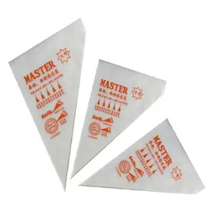 Custom logo 10 12 13 inch HDPE piping bags For Bakery Equipment Cake Decoration Plastic Shopping Bags Transparent Pastry Bag