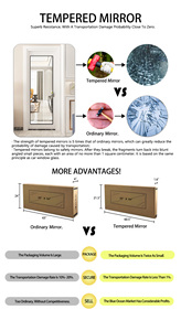 Miroir sur pied luxueux à cadre arqué |   Miroir sur mesure en gros avec cadre doré/noir, <span class=keywords><strong>verre</strong></span> trempé pour chambre à coucher et salon - Product Image 5