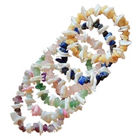 Vente en gros 3 ~ 8MM Naturel Coloré Irrégulier Pierre concassée Bracelet Cristal Agate Bracelet Élastique pour Hommes et Femmes Bijoux