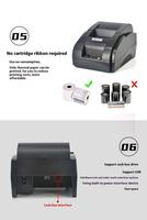 Imprimante thermique de reçus mini Xprinter XP-58IIH 58 mm, machine POS portable BT pour Android, commande vocale automatique, USB sans fil