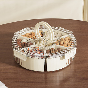 2026 New Arrival High-end Exquisite Plastic Fruit <b>Storage</b> <b>Box</b> Rotating Compartments Living Room Dried Fruit Snacks <b>Storage</b> <b>Box</b> - Product Image 2