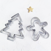 Ensemble de découpoirs à biscuits de Noël en métal, moules de cuisson en forme d'ours, découpoirs à biscuits en acier inoxydable, outils de pâtisserie pour fêtes de Noël