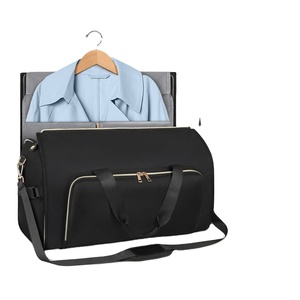 Muestra gratuita de la bolsa de lona Mergeboon personalizada de poliéster negro para llevar trajes, para mujer. - Product Image 1