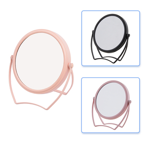 Miroir de maquillage pliable rose mignon, design circulaire de <span class=keywords><strong>bureau</strong></span> personnalisé, support métallique réglable, rotation verticale - Product Image 5