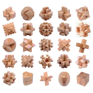 Heißer verkauf Holz 3D Luban Kongming Lock Puzzle Spielzeug Holz Gehirn Teaser Cube Spiel Puzzle Für Kinder Erwachsene