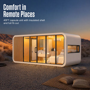 <span class=keywords><strong>Maison</strong></span>-capsule Apple Cabin de 40 pieds, unité d'hébergement préfabriquée avec coque composite arrondie pour usage en hôtel-resort - Product Image 1
