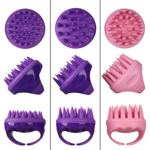 Soft Silicone Round <strong>Ionic</strong> Waterproof Massage Scalp Care <strong>Hair</strong> <strong>Brush</strong> with Gentle Scalp Stimulation and Plastic Handle for Home Use - Product Image 6