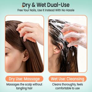 Factory OEM Silicone Scalp Massager <b>Brush</b> Soft Shampoo Scrubber Deep Cleaning Hair Washing Exfoliating Tool - Product Image 2