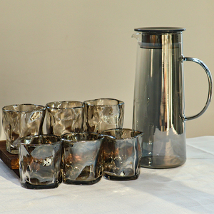 Grey nồi nước <span class=keywords><strong>6</strong></span> ly đặt Bao bì với xử lý mới nhất thời trang nhà nước thủy tinh ấm trà Ấm đun nước Bộ - Product Image 5