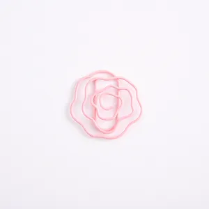 עיצוב פרח מותאם אישית חמוד 8 יח 'נייר קלסר מתכת בצורת קלסר קליפים opp שקית ספירלת מחברת 8.5 x11 לוח עם אחסון