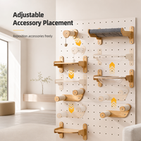 Structure d'escalade pour chat moderne DIY de grande taille - Mur d'escalade perforé mural avec lit intégré pour chat, 4 niveaux, montage facile, bois, plastique, carton