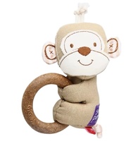 Dog Toy Pine Wood Squeaky Toy Cotton Canvas Doll, Boredom Relief Pet Chew Toy