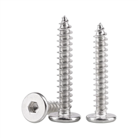 Tornillos autorroscantes de cabeza plana de acero inoxidable 304 Tornillos de madera de cola puntiaguda con cabeza hexagonal de cabeza delgada M2 M3 M4 M5 M6 M8