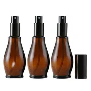 Flacon compte-gouttes en verre ambré en forme de <span class=keywords><strong>calebasse</strong></span> unique pour huiles essentielles, modèle Factory Empty Factory - Product Image 1