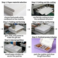 Boîte d'emballage personnalisée pour biscuits, avec logo personnalisé, boîte cadeau à 3 compartiments pour pâtisseries, biscuits, macarons, chocolats et en-cas